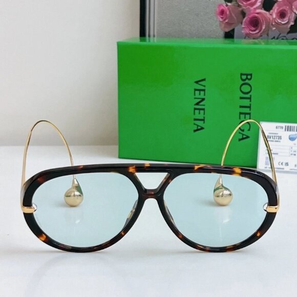 New unique Bottega Veneta Unisex Women Sunglasses Havana Frame Blue Lens - Picture 4 of 5